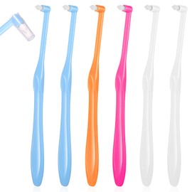 6 Pcs Single Tufted Toothbrush End Tuft Toothbrushes End Tuft Brush Tufted Tooth Brush Soft Interdental Interspace Brushes Trim Toothbrush for Detail Cleaning