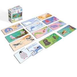 KUKIKUK Puzzle Duo Where the Animals Live - Educational Game for Children from 2 Years - Promotes Logical Thinking & Vocabulary - Large Sturdy Pieces - Educational Gift for Animal Lovers
