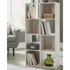 Signature Design by Ashley Paxberry Coastal 8 Cube Storage Organizer or Bookcase, Whitewash