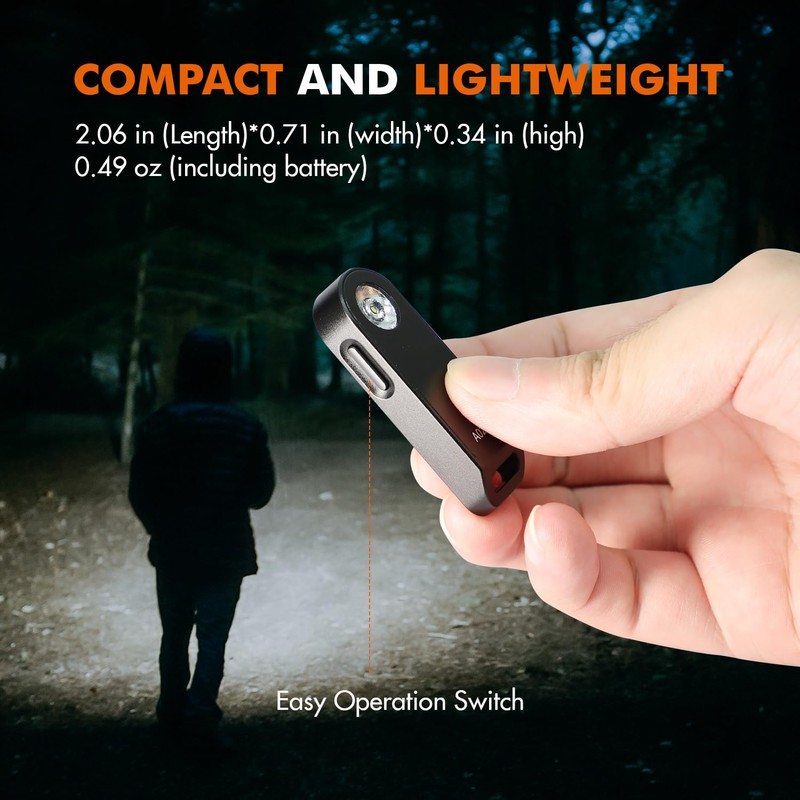 Brinyte A02 Keychain Flashlight Rechargeable 125 Lumens Mini LED Pocket