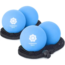 Massage Ball Set of 2 Natural Rubber Including Net - 2 x Massage Balls 7.2 cm Each Pleasantly Flexible Perfect for Fascia and Self Massage (7.2 cm, 2 x Blue)