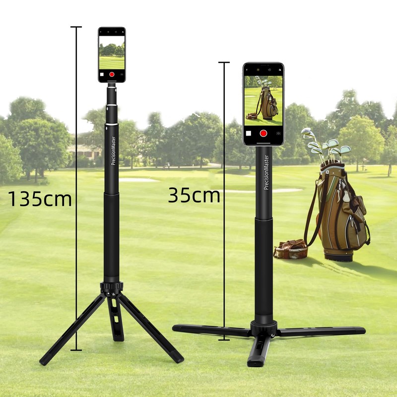 PrecisionMaster Golf Tripod & Monopod, Magnetic Golf Film Stick with