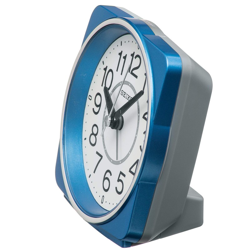 Seiko Clock Tabletop Clock Blue Metallic - Body Size: 10.8×11.0×6.0cm