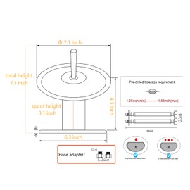 Bathroom Faucet Black Glass Waterfall Spout Single Handle 360° Swivel Solid Brass Bath Basin Lavatory Sink Vanity Faucet One or 3 Hole Commercial with Deck Plate
