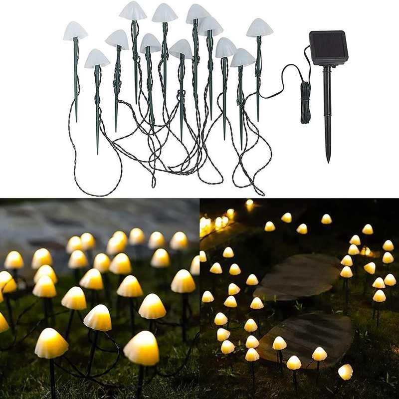 Solar Fairy Lights Outdoor LED Solar Light Mushroom String Light