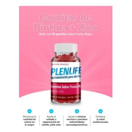 Plenlife Gomitas Biotina 50 Pzs. Plenlife Frutos Rojos