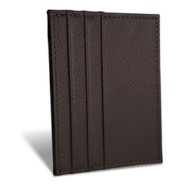 WOXVM Credit Card Holder Wallet RFID Blocking Slim Credit Card Cases Holder Premium Leather Minimalist Front Pocket Small Wallet with 6 Card Slots and 1 Pockets for Men Women (Dark Brown)