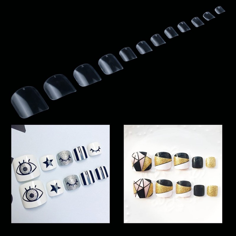 500Pcs Fake ToeNail Tips Full Cover Artificial Toe False Nails