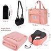Travel Pillow and Blanket Set & Foot Rest, Memory Foam