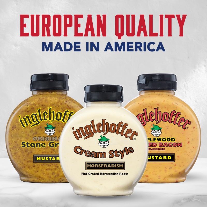 Inglehoffer Condiment Variety Pack, Stone Ground Mustard, Cream Style Horseradish
