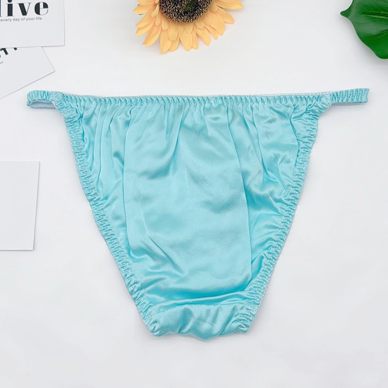 Farlenoyar Ropa interior de playa para mujer, 100% seda, suave,