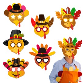 CZolden Thanksgiving Turkey Masks Art Craft Kit DIY Paper Masks for Thanksgiving Party Supplies Autumn Fall Art Projects