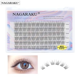 NAGARAKU Self Grafting Segmented False Eyelashes DIY Eyelashes Triple Fishtail Eyelashes Binding Cluster Eyelashes 0.07C 10-11-12-13 Mix Individual Eyelash Extensions for Home DIY Eyelash Extensions