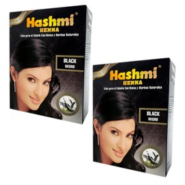 2 HENNA TINTE PARA CABELLO (NEGRO) HASHMI | LO MAS NATURAL | SIN MALTRATAR TU CABELLO |