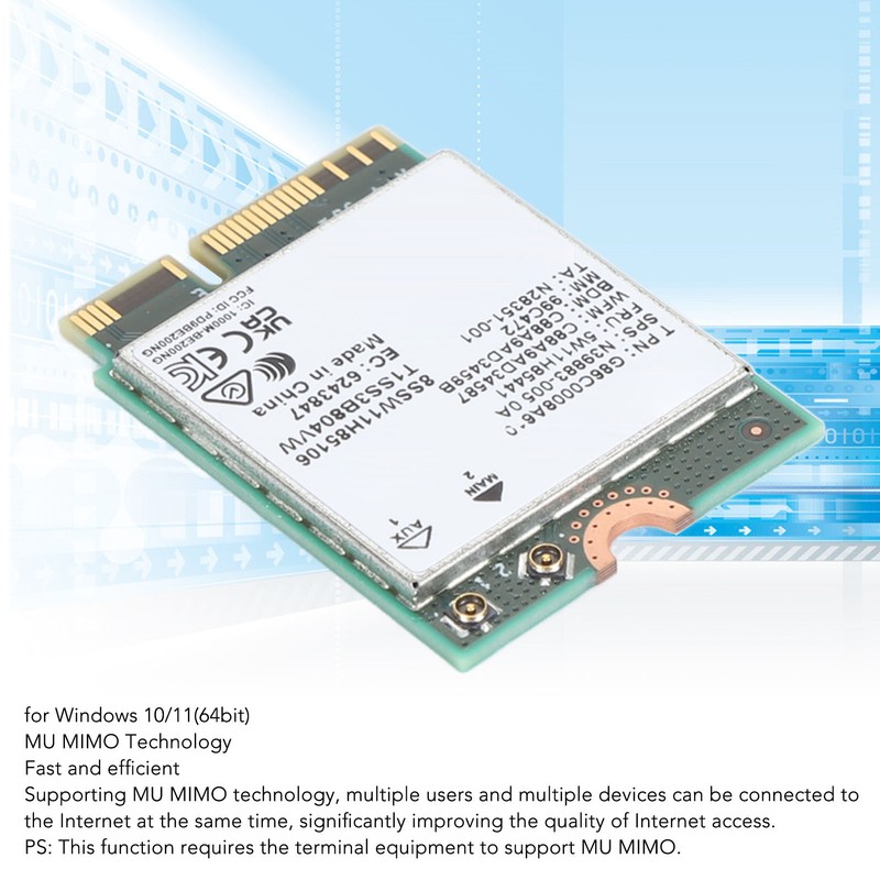 BE200NGW WiFi 7 Network Card for Intel BE200 8774Mbps Supports