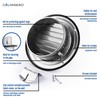 calimaero® KWG 5 inch Round Stainless Steel Ventilation Grill Hood