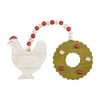 Mud Pie Double Farm Ornament, Chicken, 4" x 5"