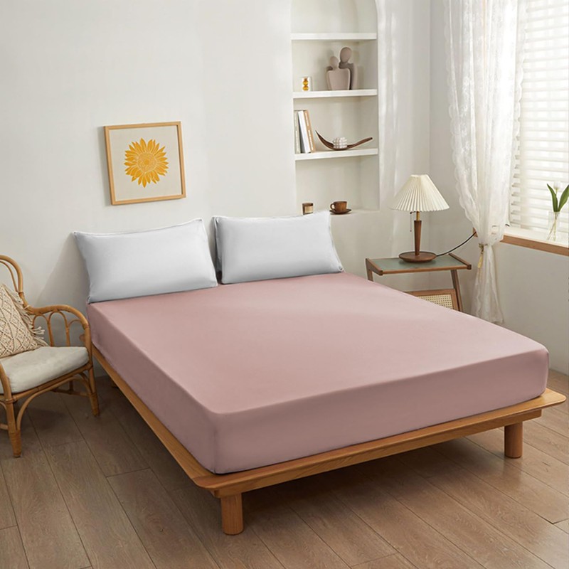 NAFAY LIVING Fitted sheet-Plain Dyed Ultra Soft Microfiber Bedding Sheet