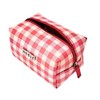Elegant 4 Piece Cosmetic Bag Set Red Clear Box Checked