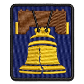 Liberty Bell Philadelphia Landmark United States of America Multi-Color Embroidered Iron-On Patch Applique - Mini 2.0 Inch