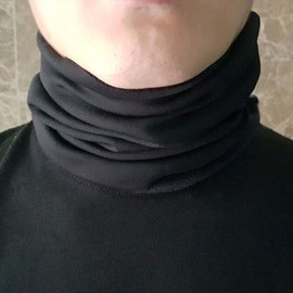 Winter Unisex Thermal Neck Warmer Scarf Black 5ea