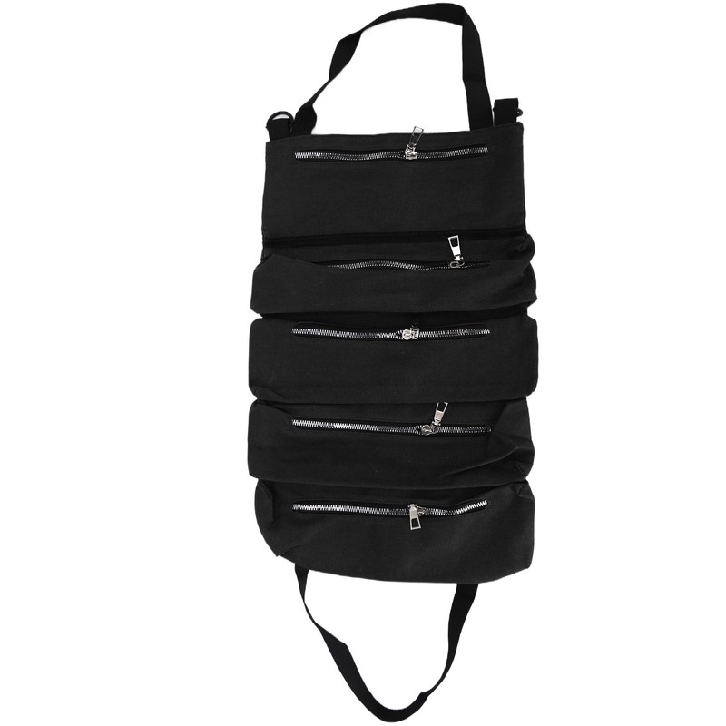 Tool Storage Bag Canvas Foldable Zipper Design Lightweight and Durable