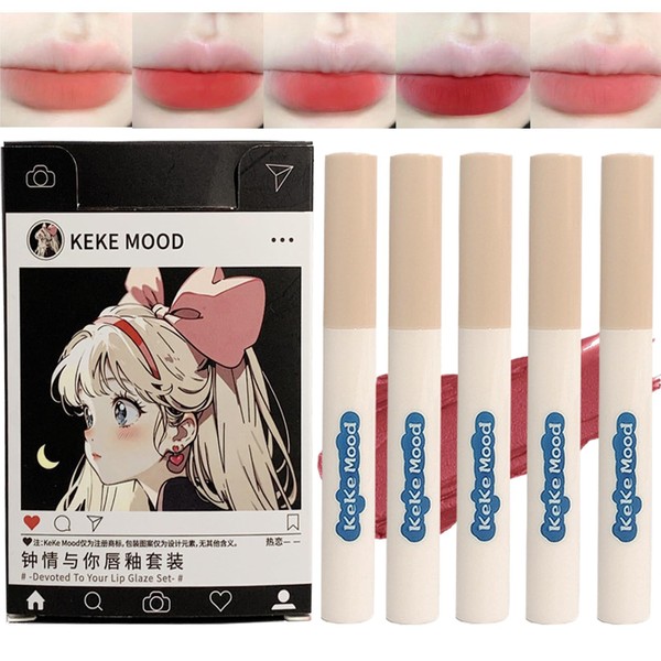 Domality Domality 5Pcs Velvet Nude to Red Lip Tint Set