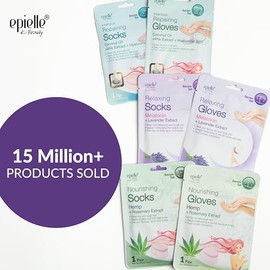 Epielle Máscara relajante para pies, 6 pares, suaviza y restaura con melatonina y extracto de lavanda, calcetines hidratantes profundos para pies seco