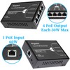 REVODATA Gigabit 4 Port 60W PoE Extender, 10/100/1000Mbps 1 in