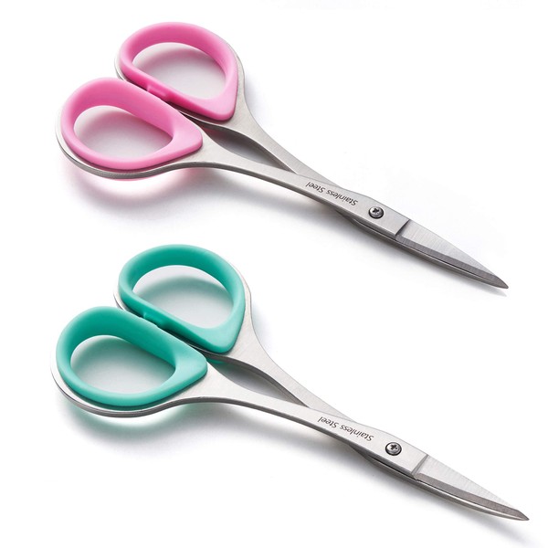 Beaditive Sewing and Embroidery Scissors Set (2 Pc.) Curved and