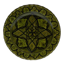 Ceramic Moroccan Handmade Plate, 14-Inch