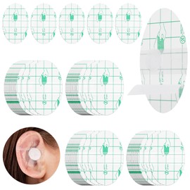 Pack of 120 Waterproof Ear Patches Ear Protection Waterproof Transparent Disposable Earmuffs Shower Ear Covers with Elastic Bands for Hair Dye, Shower, Bathing, Salon, Spa