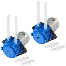 Diitao 2PCS 12V DC Dosing Pump Peristaltic Dosing Head Low Flow Peristaltic Pump Liquid Small with Connector for Aquarium Lab Analytic Blue
