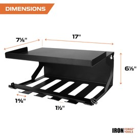 Iron Forge Tools Metal Power Tool Organizer Wall Mount - 5 Drill Holder Cordless Powertool Dock, Enclosed Utility Trailer & Garage Organization with Locking Rack - Accessories for Van & Truck Cabinets