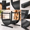 Firewood Log Holder for Indoor Fireplace Storage – Black Metal