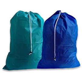 Extra Large Heavy Duty Laundry Bags, Teal and Royal Blue, (2 Pack)