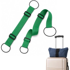 2 Correas Conectoras para Equipaje, Ajustables de 26 a 40 cm (Verde)