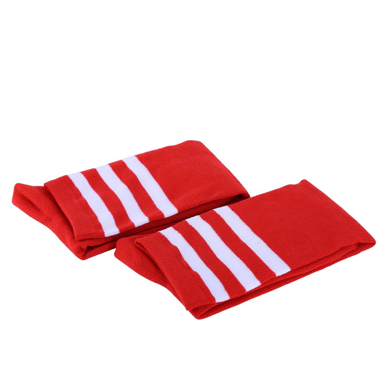 Machiriyee Women's Red Knee High Socks with White Stripes