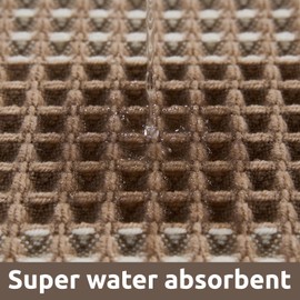 Unique Waffle Runners for Hallways, Super Absorbent Non Slip Bathroom Runner Rug Patchwork Checkered Boho Bath Mat Washable Runner for Entryway Kitchen Bedroom Laundry Room Sink, 2' x 6'