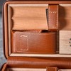WANTHER Leather Cigar Case, Travel Humidor Holds 6 Cigars, Brown