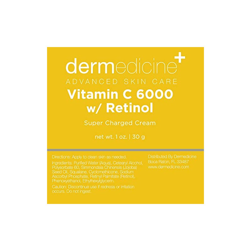 Dermedicine Vitamin C 6000 with Retinol Super Charged Cream 1oz