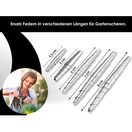 Spring Replacement Spring for Secateurs Buffer Spring Replacement Part Set 3.5 cm, 5 cm, 6 cm, 7 cm, 8 cm Universal Set for Small and Large Garden Shears, Loppers etc.