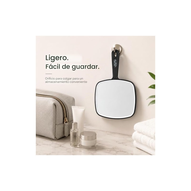 ForPro Professional Collection Espejo de mano prémium con asa, 6.3