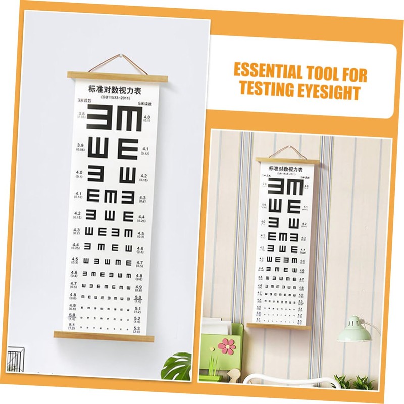 Mobestech Hangable Visual Eye Exam Chart Waterproof Tear-resistant Wall Eye