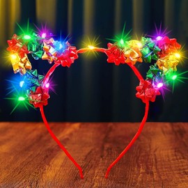 Sixexey Light Up Headband Led Cat Ear Headband Party Holiday Hair Accessories for Women