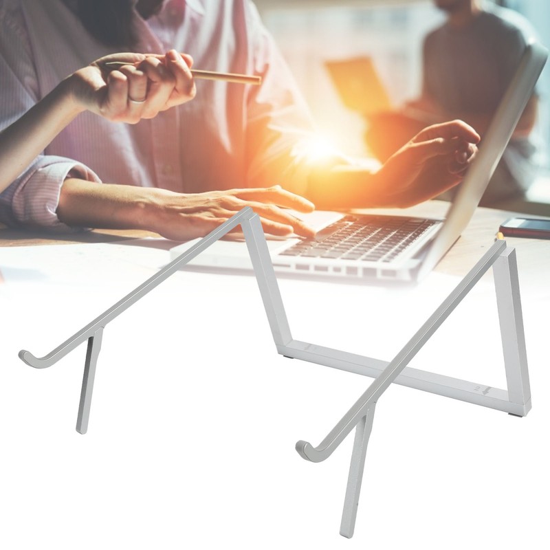Laptop Stand Aluminium Tablet Riser Foldable Portable Notebook Holder Silver