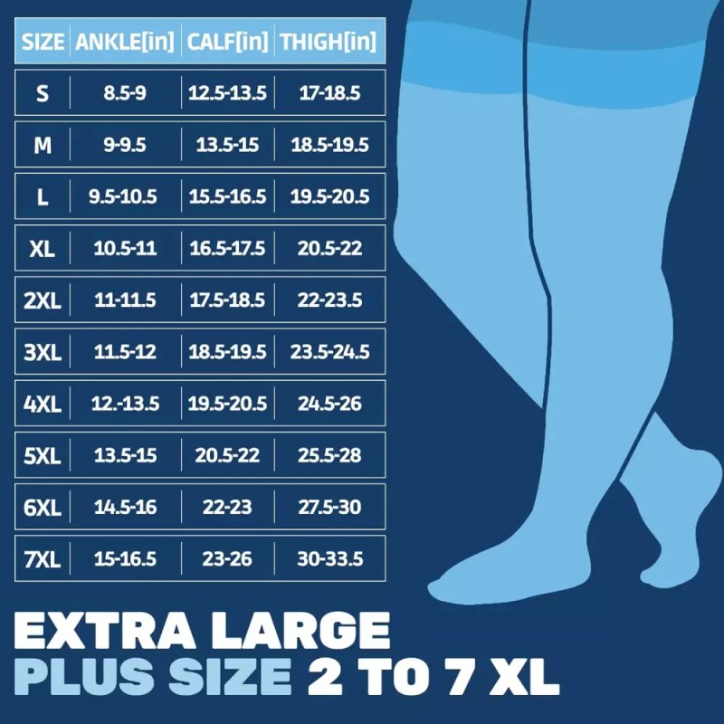 남성용 허벅지 높이 압박 양말 2030mmHg 무릎 스타킹 위의 전신