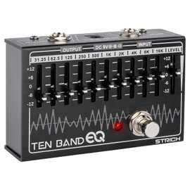 STRICH EQ Pedal for Electric Guitar,10-Band Equalizer Effects Pedal, Equalizer for Guitar and Bass, 10 Frequency Bands (31.25Hz–16kHz) with ±12dB Gain/Attenuation for Each Band, TEN BAND EQ