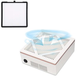 GoLashFun 60W Nail Dust Collector with Reusable Filter,White Vacuum Powerful Nail Art Suction Machine Electric Dust Collector Manicure Tool Cleaner Fan for Polish Nails,Drill Dust