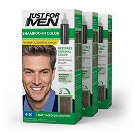 Just For Men Champú con Color (anteriormente Fórmula Original), Color de Cabello para Hombres con Queratina y Vitamina E para Cabello Más Fuerte - Mar